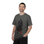 Dark Knight Fantasy T-Shirt — Armored Warrior with Flaming Sword