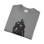 Dark Knight Fantasy T-Shirt — Armored Warrior with Flaming Sword